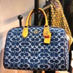 Coach Rowan Satchel Bag In Signature Denim Canvas NWT CY699